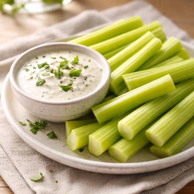 Celery with ranch dressing