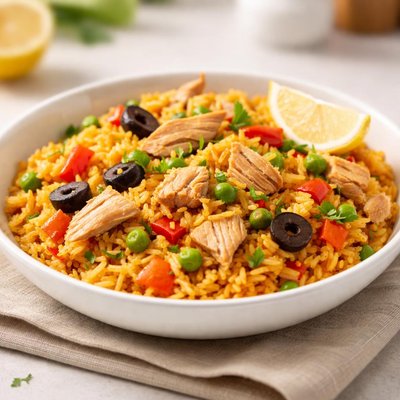 Century tuna flakes paella