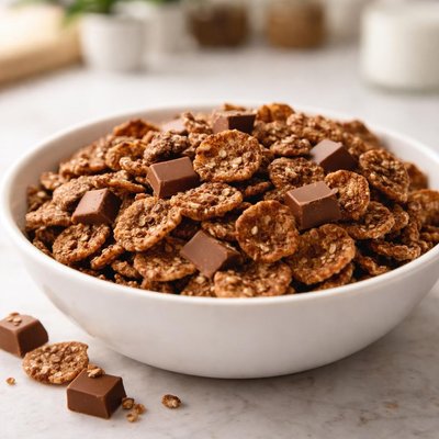 Cereais fitness com chocolate de leite