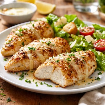 Cesar parmesan chicken breast