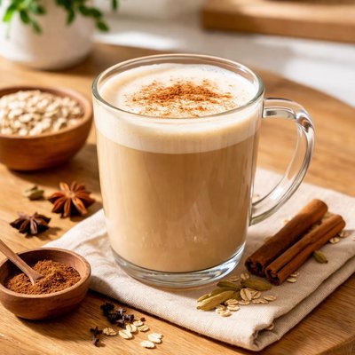Chai oat milk latte