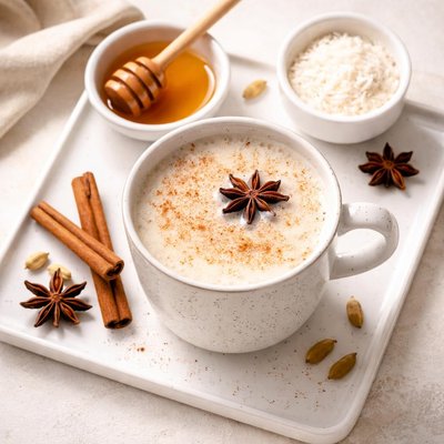 Chai tea wirh coconut milk and honey