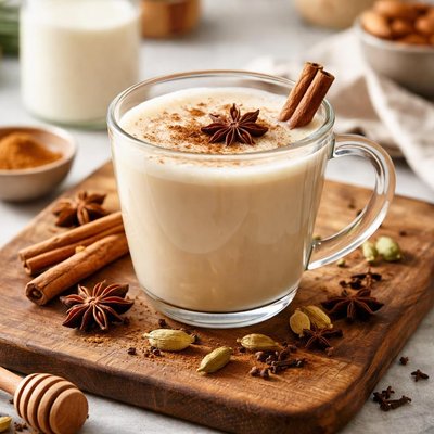 Chai tea with almond milk