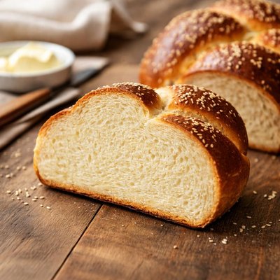 Challah bread slice
