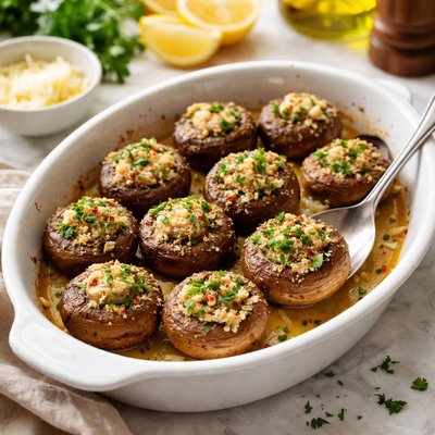 Champignones oven baked