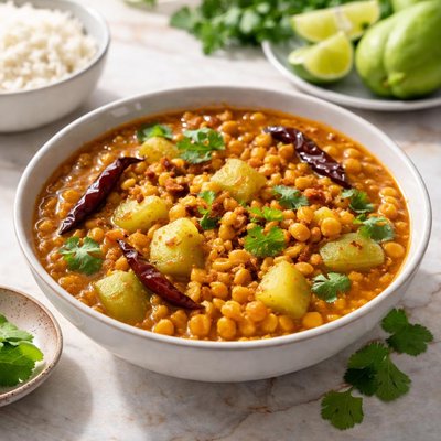 Channa dhal with chayote