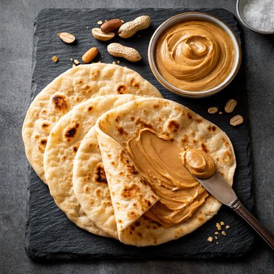 Chapati with peanut butter