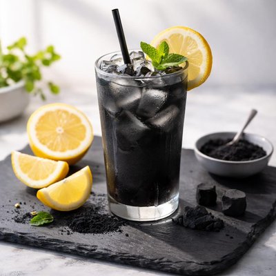 Charcoal lemonade