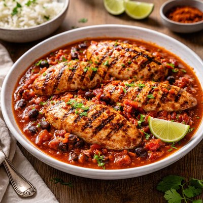 Chargrilled chicken in a smoky chipotle tomato sauce
