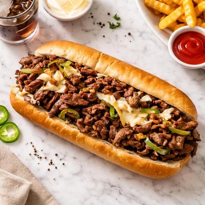 Charleys steak sandwich with extra meat