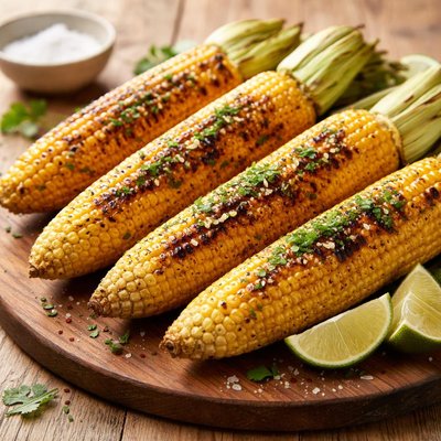 Charred corn on the cob