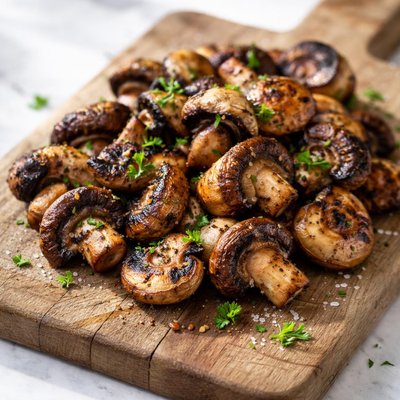 Charred mushrooms