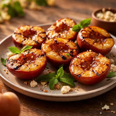 Charred peaches