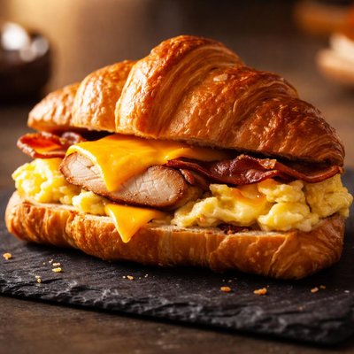 Chcken egg and cheese croissant