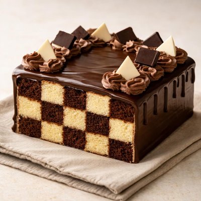 Checkers queen cake