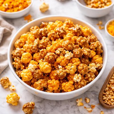 Cheddar and caramel popcorn