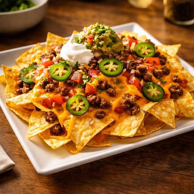 Cheddar cheese nachos