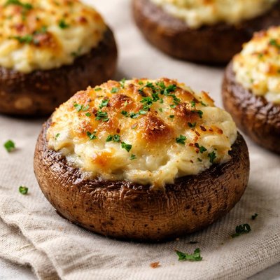 Cheese-stuffed mushroom