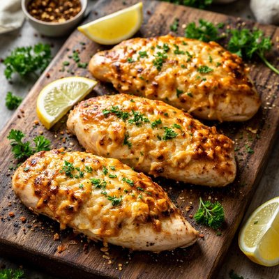 Cheese-topped chicken breast