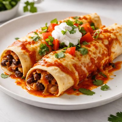 Cheese and bean enchilada