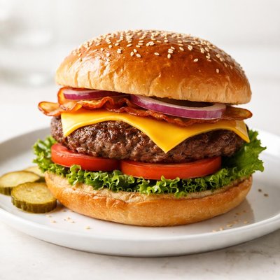 Cheese and beef burger