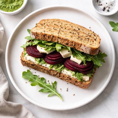 Cheese and beetroot sandwich