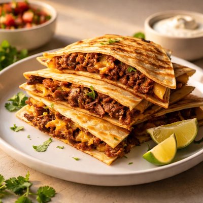 Cheese and brisket quesidilla