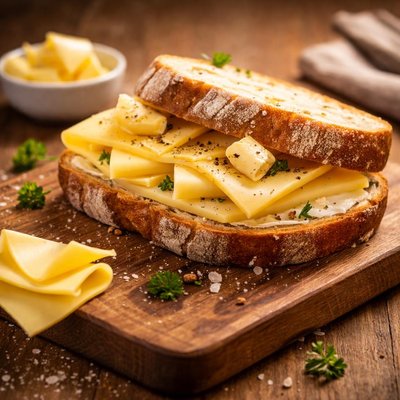 Cheese and butter sandwich