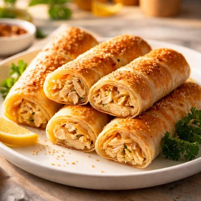 Cheese and chicken burek roll