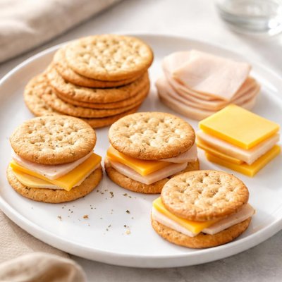Cheese and chicken crackers lunchable