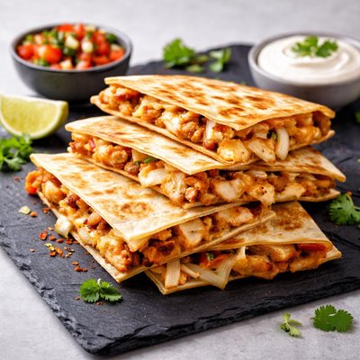 Cheese and chicken quesadilla