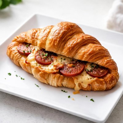 Cheese and chorizo croissant