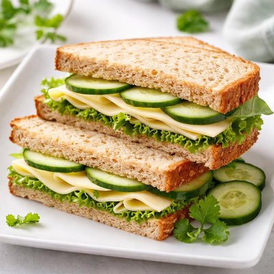 Cheese and cucumber sandwich