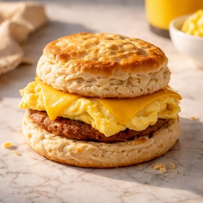 Cheese and egg biscuit