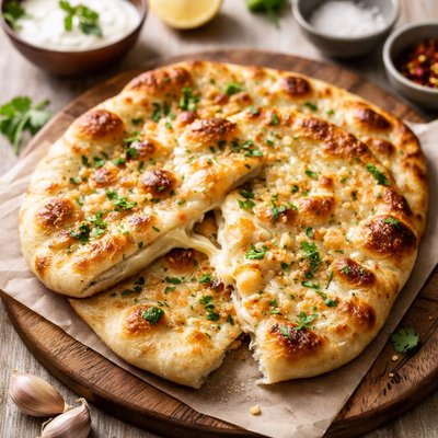 Cheese and garlic naan