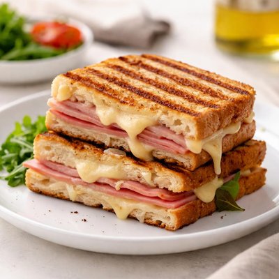 Cheese and ham panini