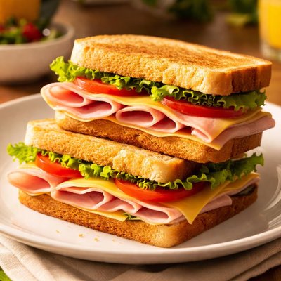 Cheese and ham sandwiches