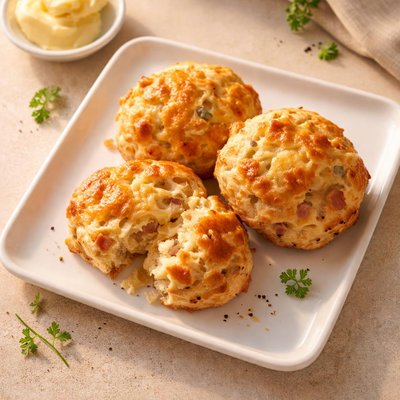 Cheese and ham scone