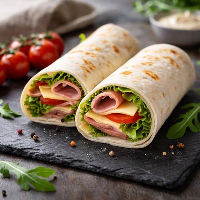 Cheese and ham wrap