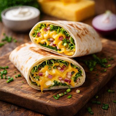 Cheese and onion wrap