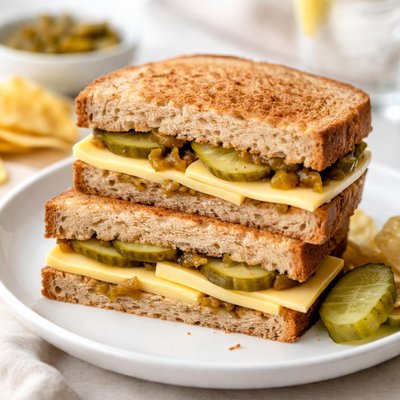 Cheese and pickle sandwich