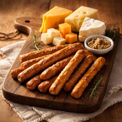 Cheese and pretzel stick