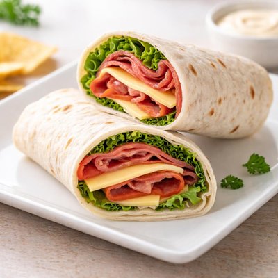 Cheese and salami wrap