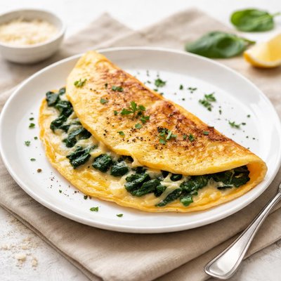 Cheese and spinach omelete