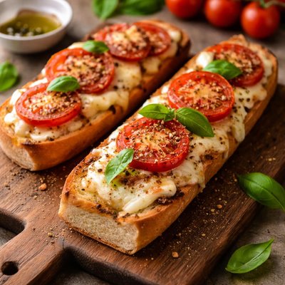Cheese and tomato baguette
