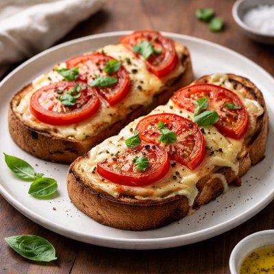 Cheese and tomato on toast