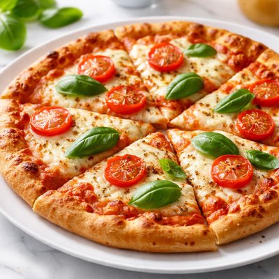 Cheese and tomato pizza
