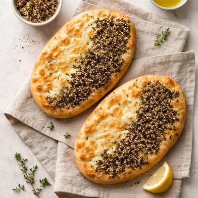 Cheese and zaatar flatbread