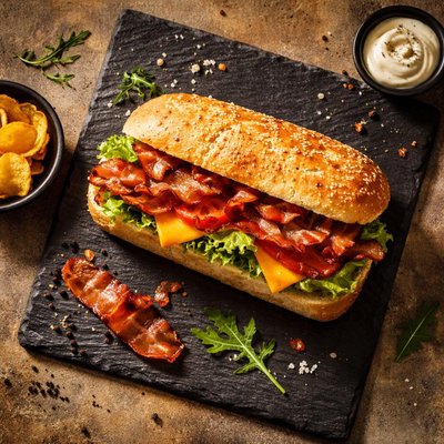 Cheese bacon sandwich