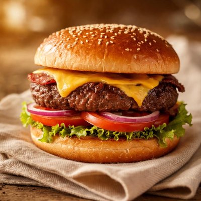 Cheese beef burger medium